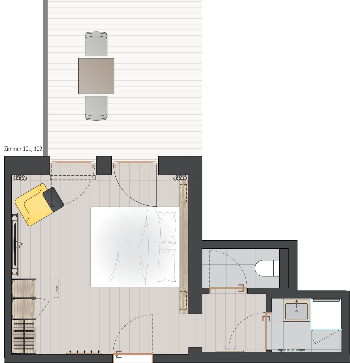Hotel UND Doppelzimmer UND Terrasse