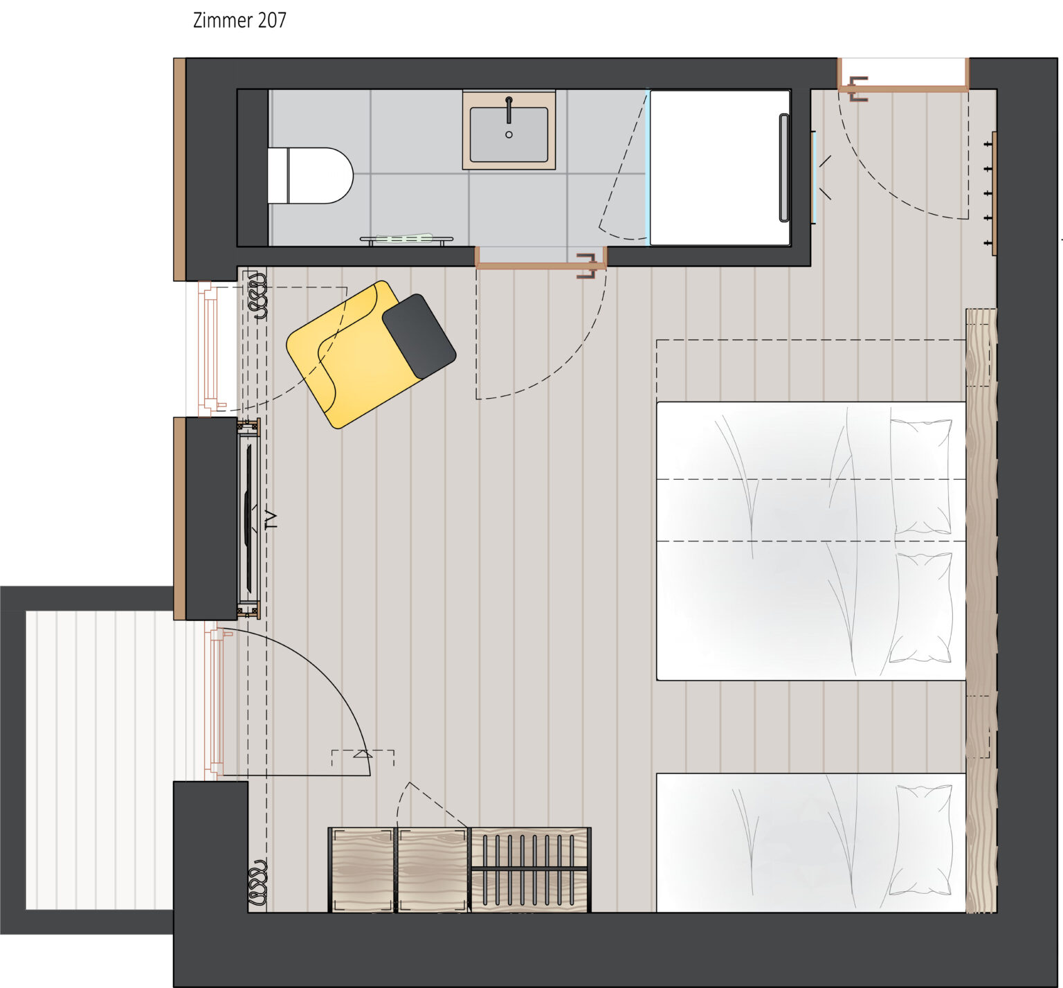 Hotel UND Doppelzimmer UND drei